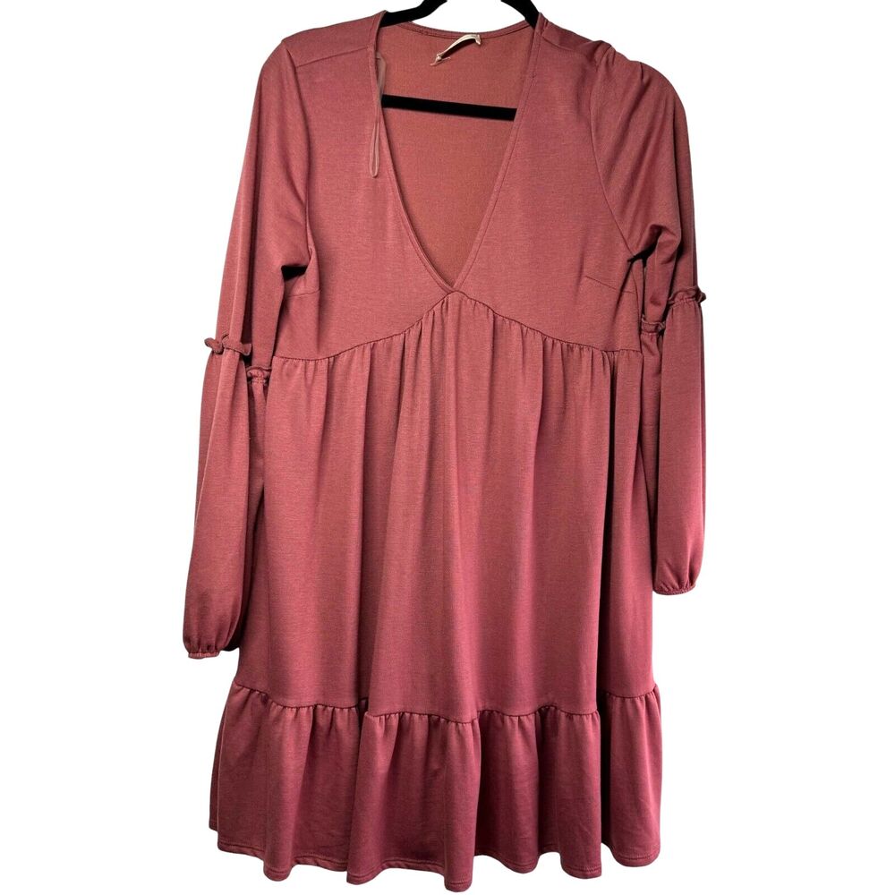 Altar’d State Dress Women's Small Red Long Sleeve Tiered Cottage Core Farmhouse